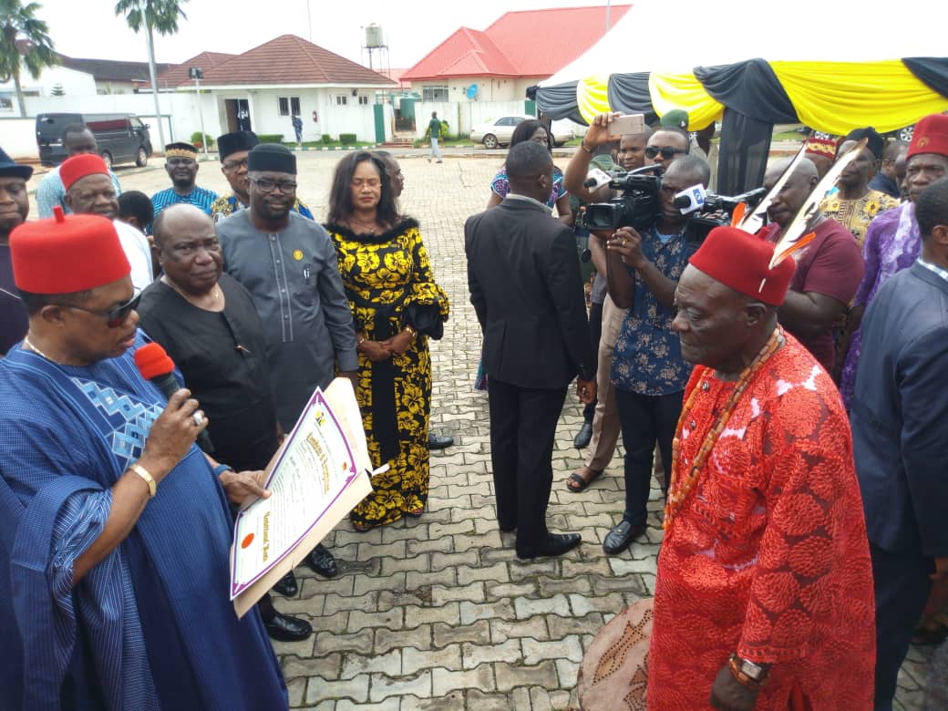 Obiano Presents Certificate Of Recognition To More Traditional Rulers, Reassures  On Rehabilitation Of Flood Affected Communities