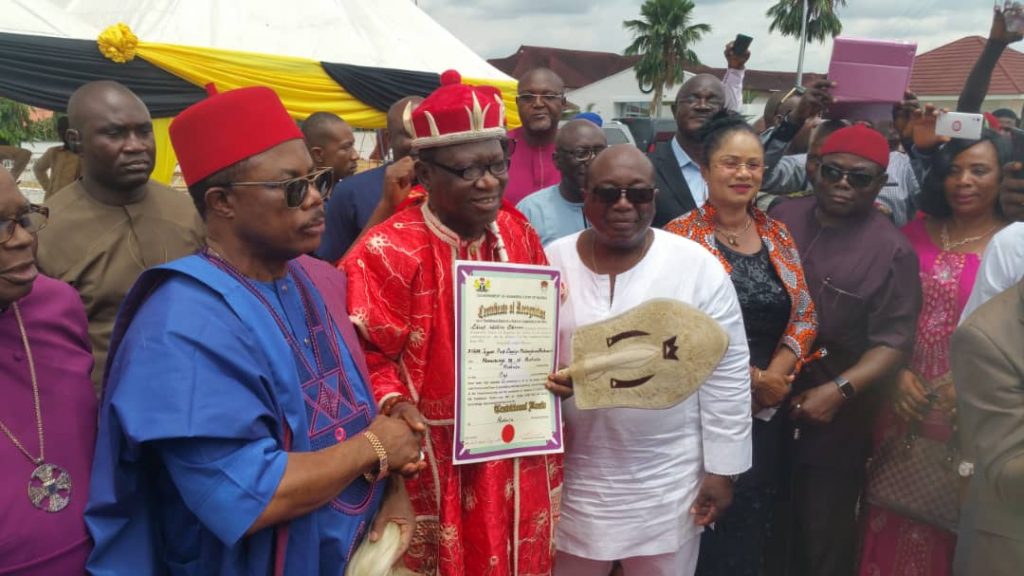 Anambra Govt Presents Certificates Of Recognition To Awkuzu, Nimo  Traditional Rulers