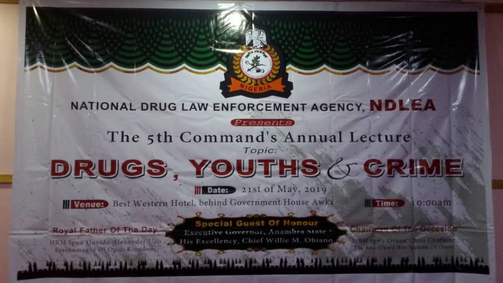 Obiano Re-echoes Tough Stand Against Crime,  Illicit Drugs, As NDLEA Holds 5TH Annual Lecture In Awka