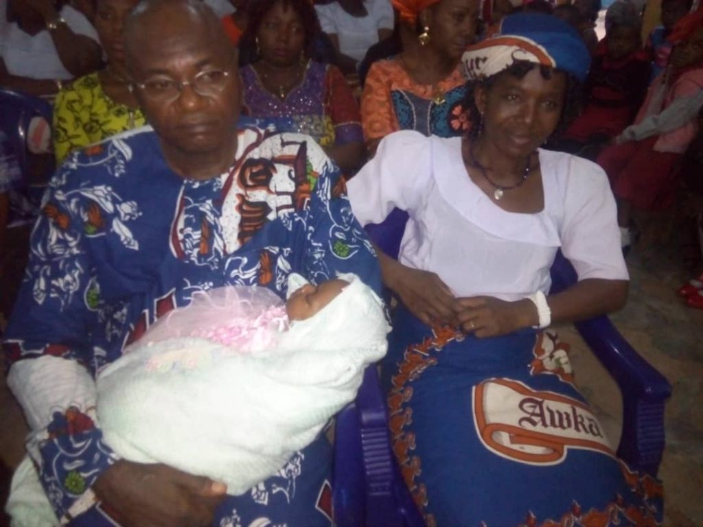 Uche Nwosu Of ABS Dedicates Child In Awka