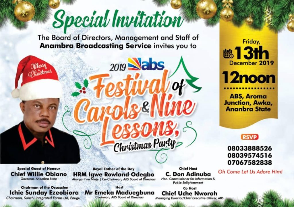 2019 ABS Christmas Carol Of Nine Lessons Holds Today.