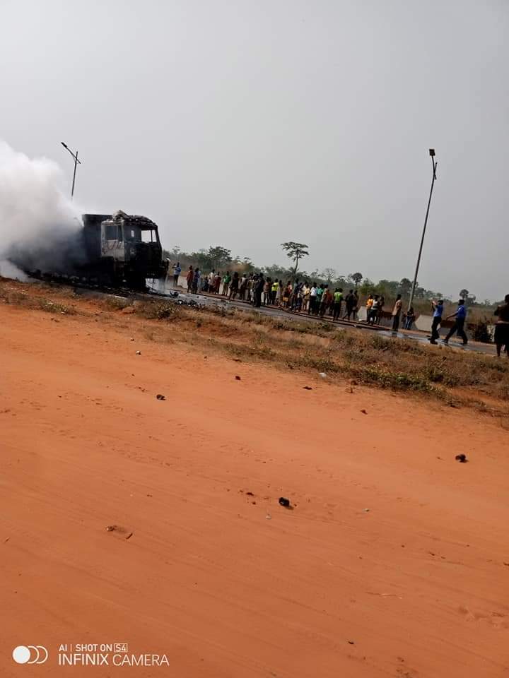 Truck Goes Up In Flames In Awka