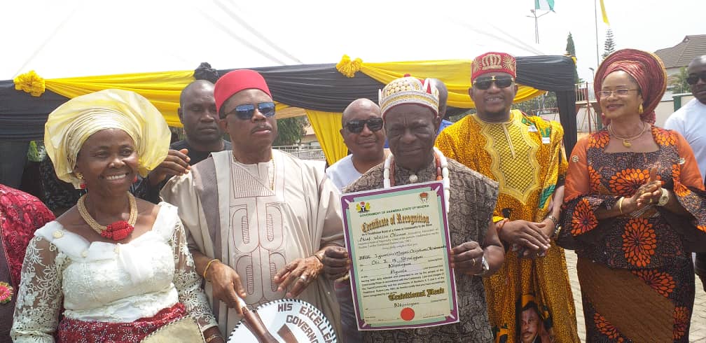 Anambra Govt Presents Certificates Of Recognition To  Traditional Rulers – Elect Of Nkpologwu And Isulo Communities