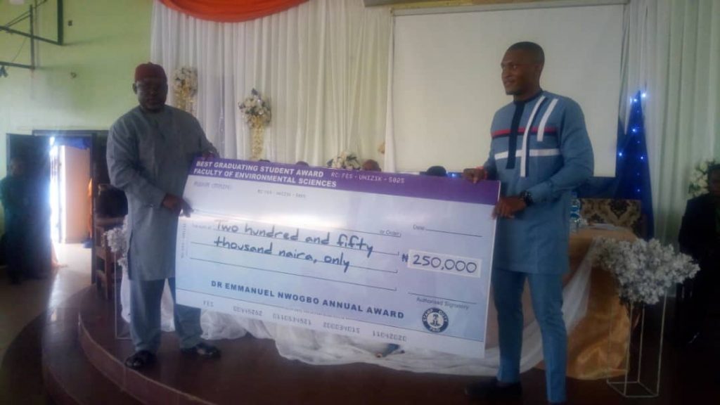 Nwogbo Annual Award Presented To Faculty Of  Environmental Sciences, NAU Awka