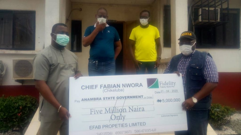 Nwora Of EFAB Properties Donates  N5M To Anambra COVID -19 Fund