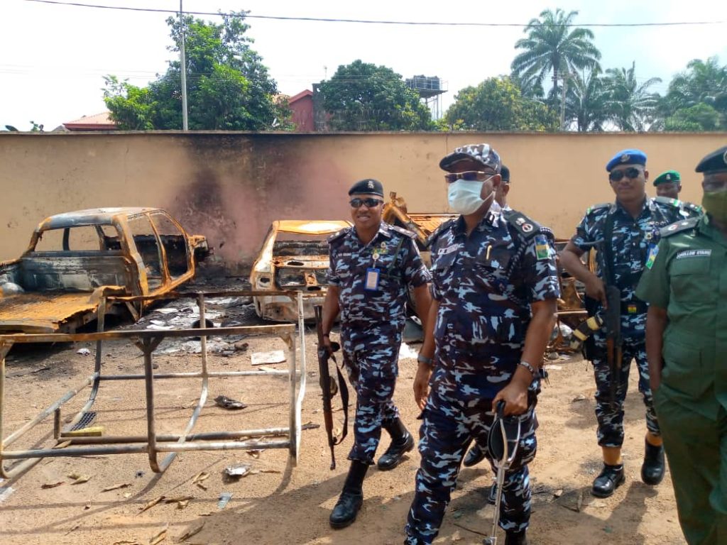 EndSARS: Anambra CP Abang Visits Police Stations Destroyed During Unrest