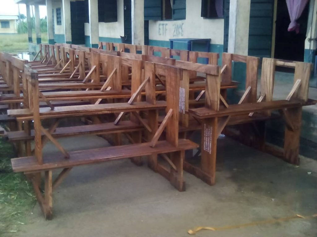 NGO Okai Nweze Foundation Donates School Chairs, Desks To Pupils Of Odekpe Central School Ogbaru Council Area