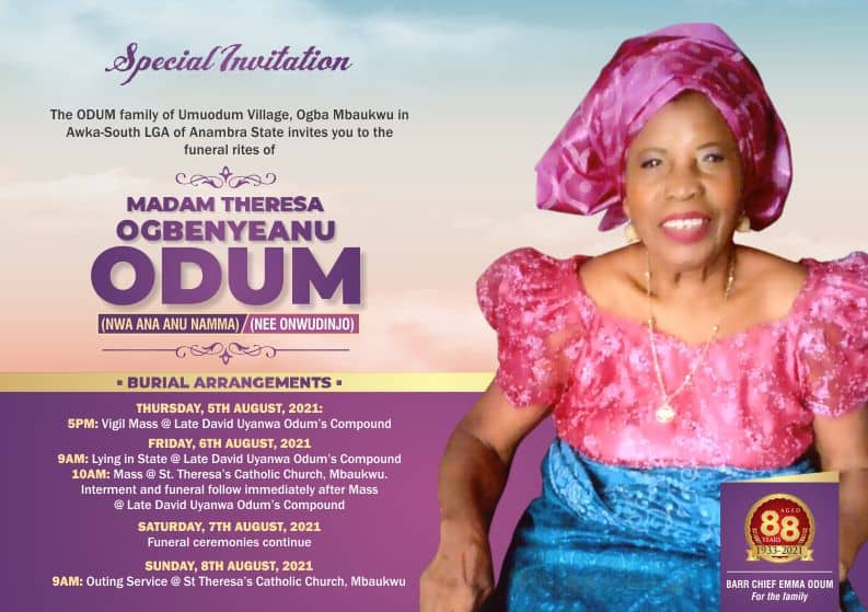 Commentary: Madam Theresa Ogbenyeanu Odum Goes Home