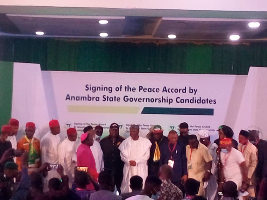 Anambra Governorship Candidates Sign Peace Accord Ahead Of Election