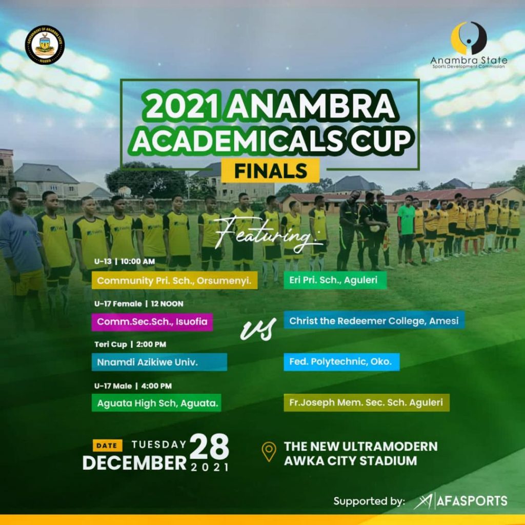 2021 Anambra Academicals Cup Finals Holds Today At Awka City Stadium