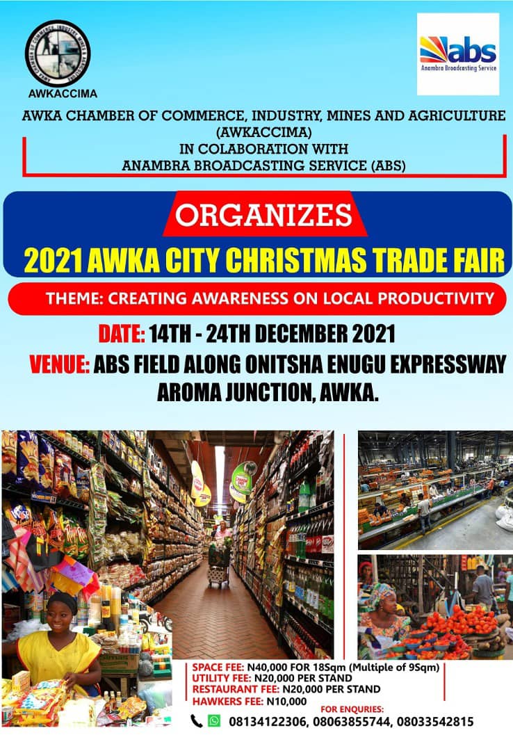 2021 Awka City Christmas Trade Fair Commences Tuesday Next Week At ABS, Awka