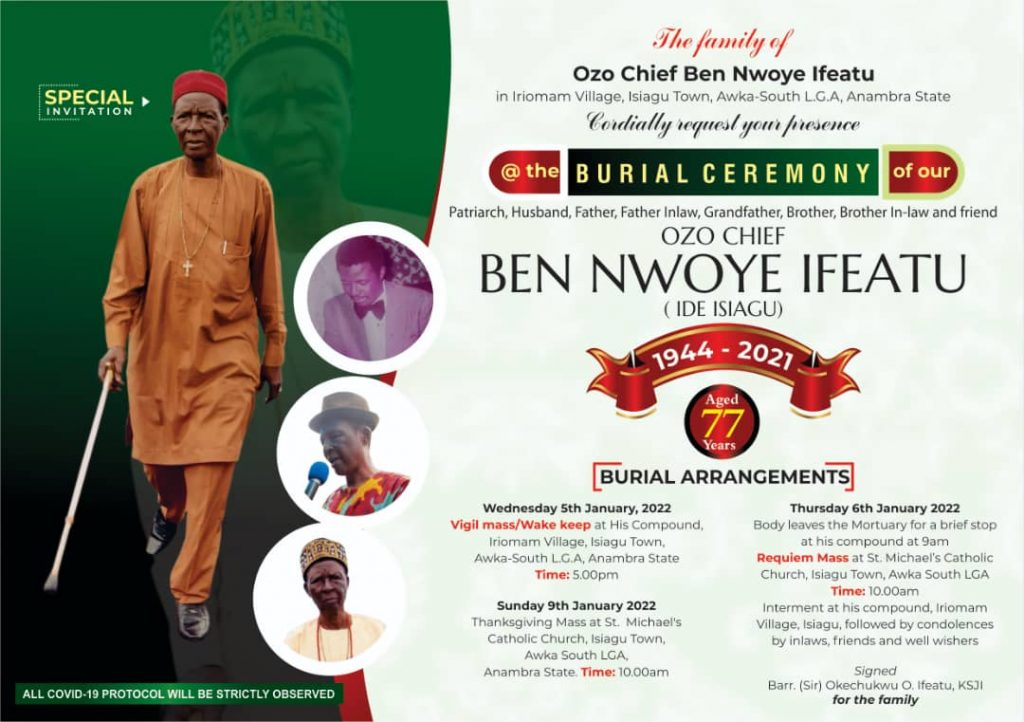 Commentary: Biography Of Ozo Ben Nwoye Ifeatu (Ide Iisagu)