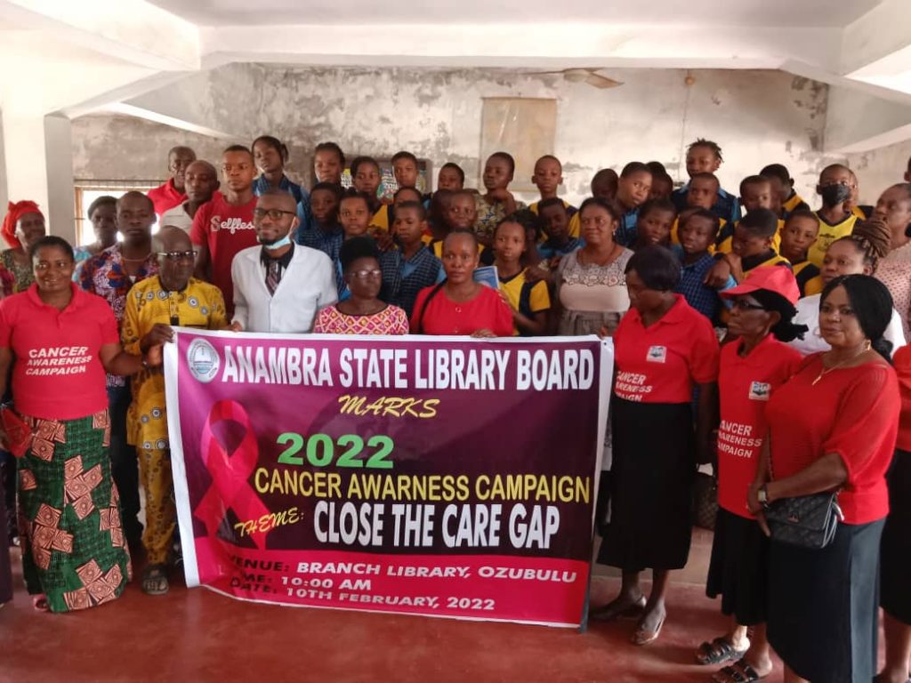 Anambra State Library Board Takes Cancer Awareness Campaign  To Students, Pupils In Ozubulu Ekwusigo  Council Area