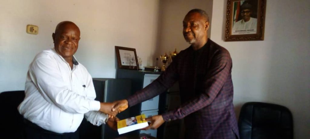 Veteran Journalist  Onwubiko Presents Copies Of His Book To ABS