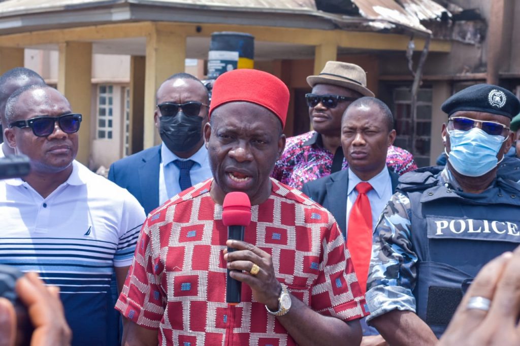 Soludo Visits Aguata Council Headquarters Attacked By Hoodlums, Reassures Of Eliminating Criminal Activities