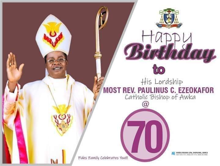 Soludo Felicitates With Bishop Ezeokafor Of Awka Catholic Diocese @ 70