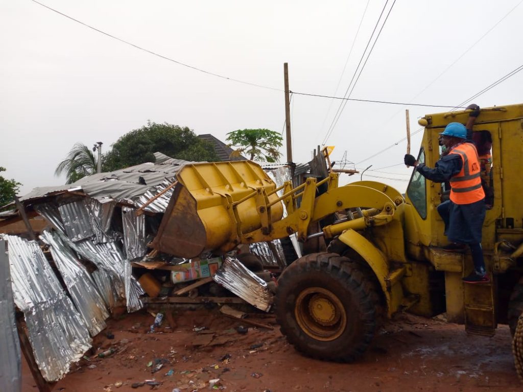 ACTDA Removes Illegal Structures At Club Road Awka