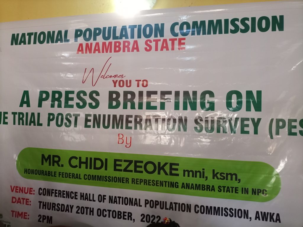 NPC Commences Trial Post-Enumeration Survey In Anambra