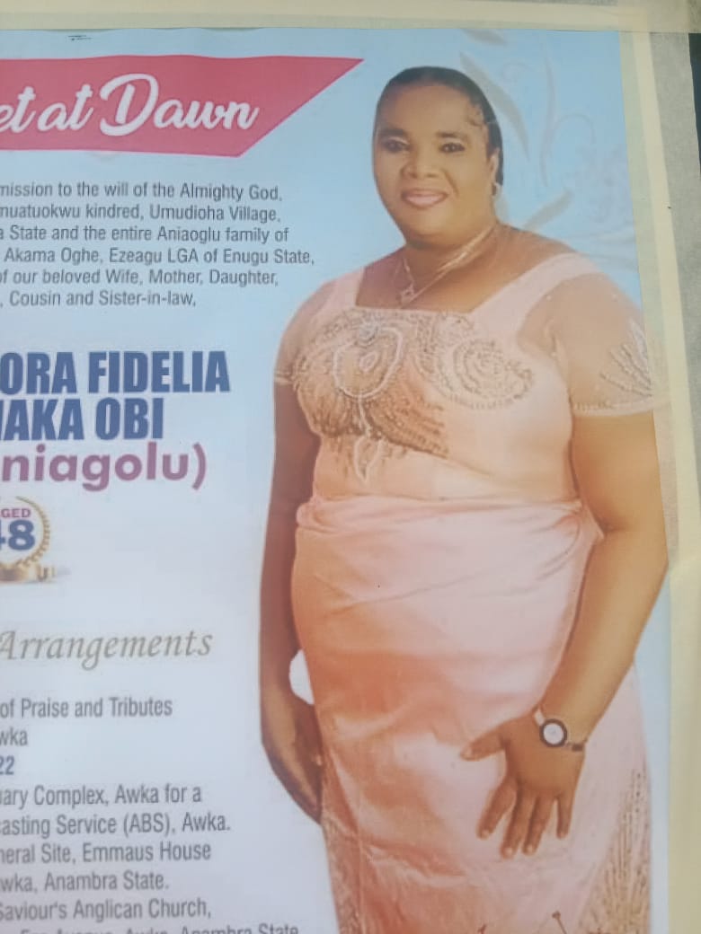 ABS Bid Farewell To Late Colleague Mrs Amaka Obi