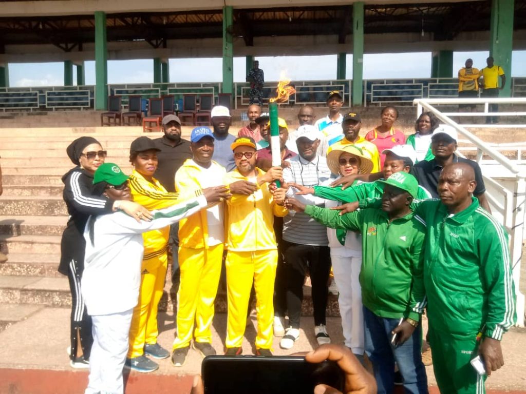 Soludo Receives Torch Of Unity   For  2022 National Sports Festival Holding In Asaba Delta State