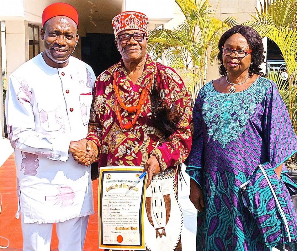 Anambra State Govt Presents Certificate Of Recognition To Igwe- Elect ...