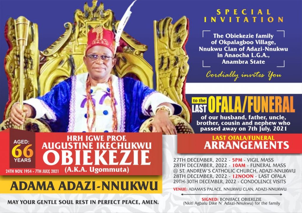 THE LIFE AND TIMES OF IGWE PROFESSOR AUGUSTINE IKECHUKWU OBIEKEZIE