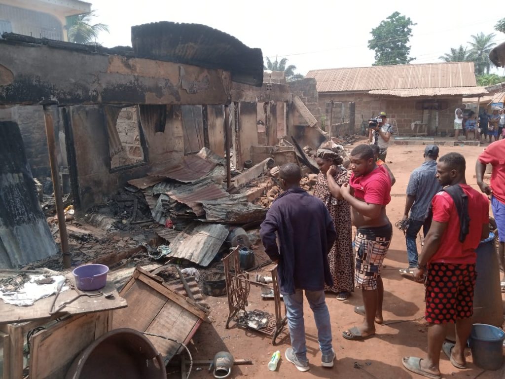 Five People Escape Death As Fire Razes Four-room Apartment In Awka