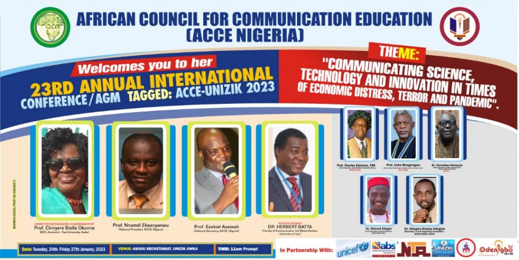 ANNUAL INTERNATIONAL CONFERENCE OF ACCE, TAGGED “ACCE-UNIZIK 2023”