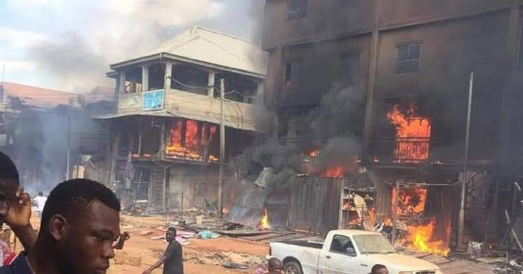 Traders Lament After Fire Razes Goods, Buildings In Onitsha Main Market