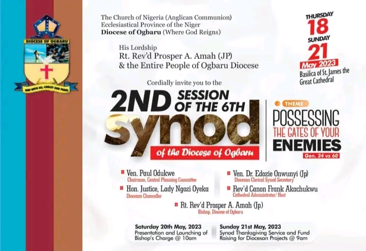 THE SECOND SESSION OF THE SIXTH SYNOD OF THE DIOCESE OF OGBARU