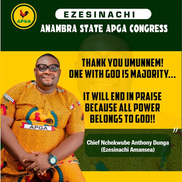 APGA Chairmanship : Anthony Nchekwube Unveils Manifesto