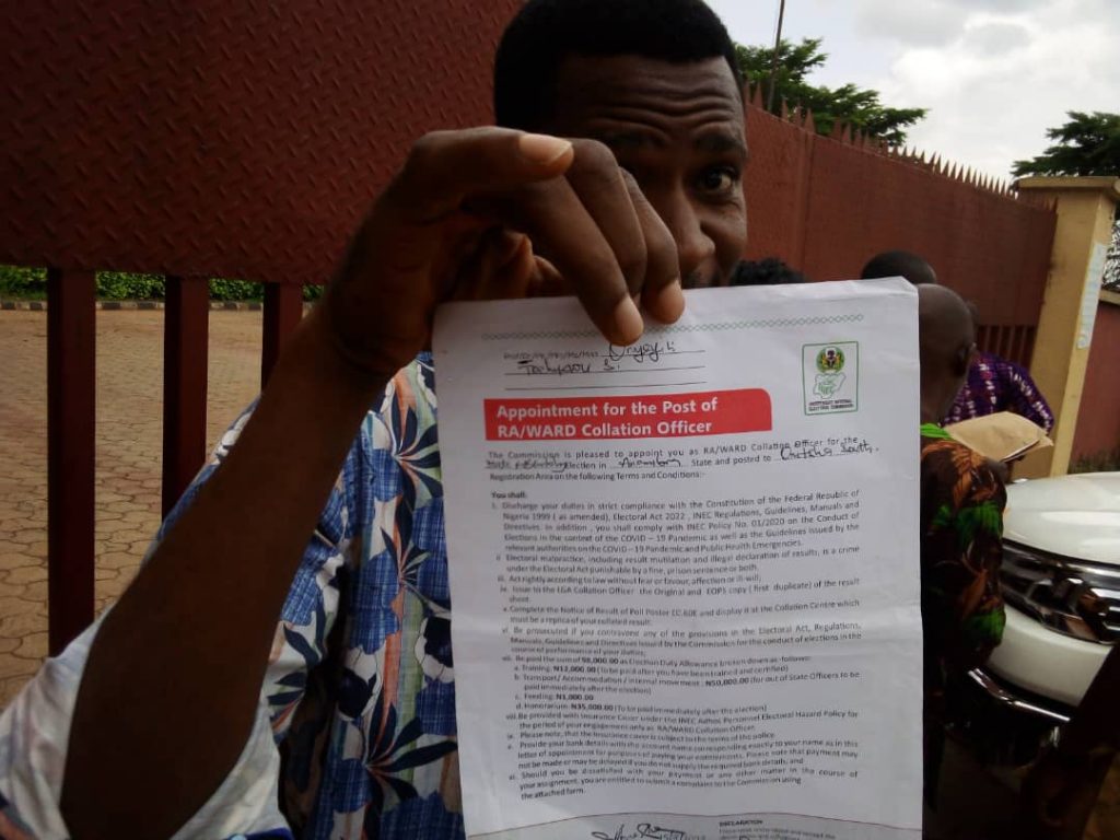 INEC Adhoc Workers In Last General Elections Stage Another Peaceful Protest In Awka