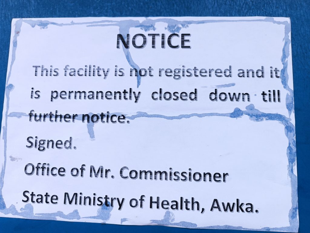 Anambra State Govt Seals Three Hospitals In Alor Idemilli South Council Area