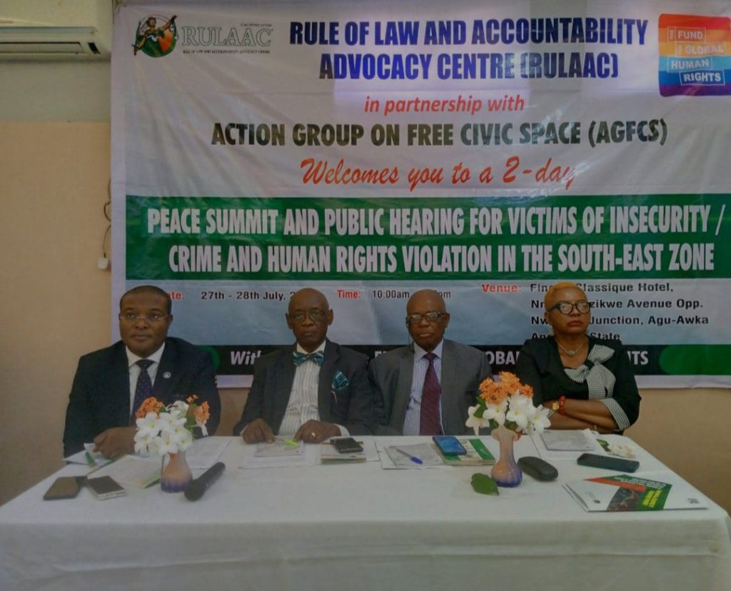 South East  Peace Summit, Public Hearing On Insecurity End In Awka