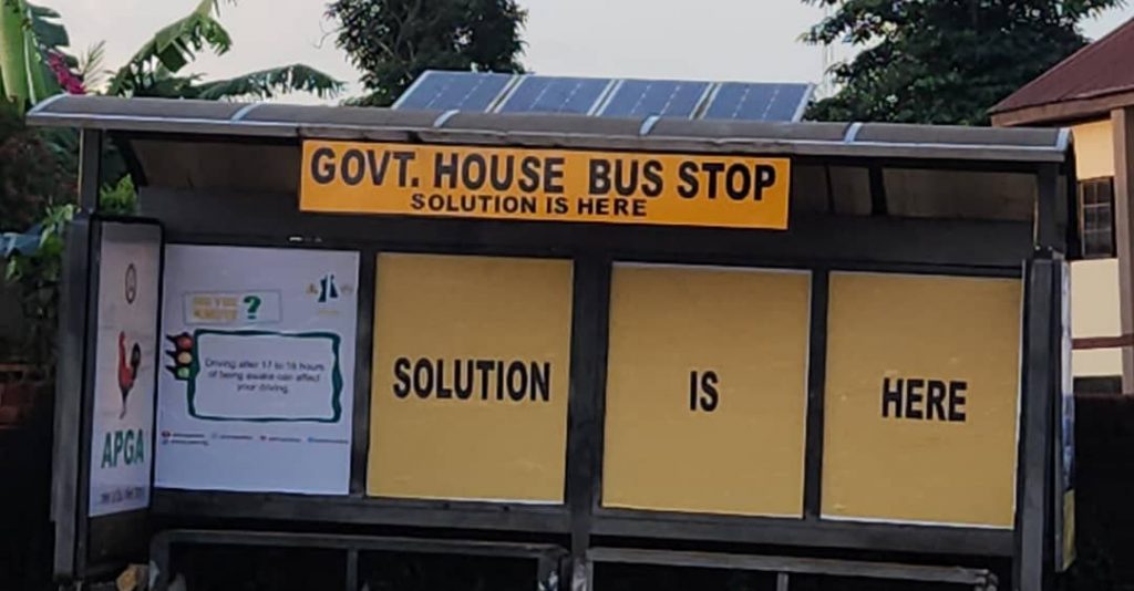 ARTMA Installs  Govt House Bus Stop