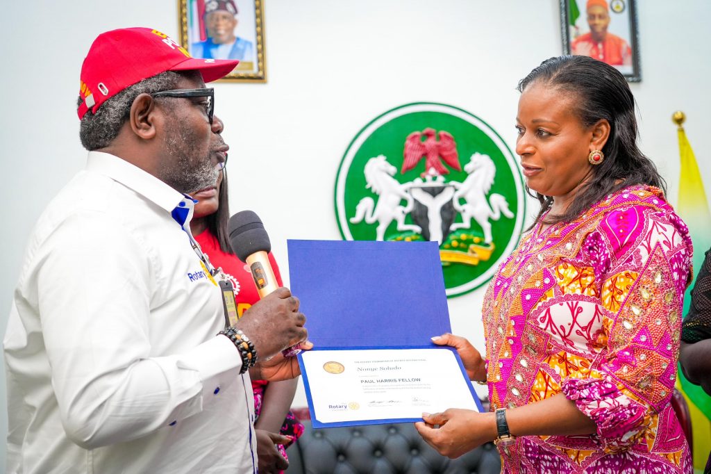 Mrs  Soludo Invested  Paul Harris Fellow Of Rotary International