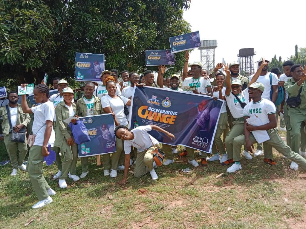 World Toilet Day 2023 : NYSC Members, Hypo Homecare Products Limited Hold Sensitization Walk In Awka