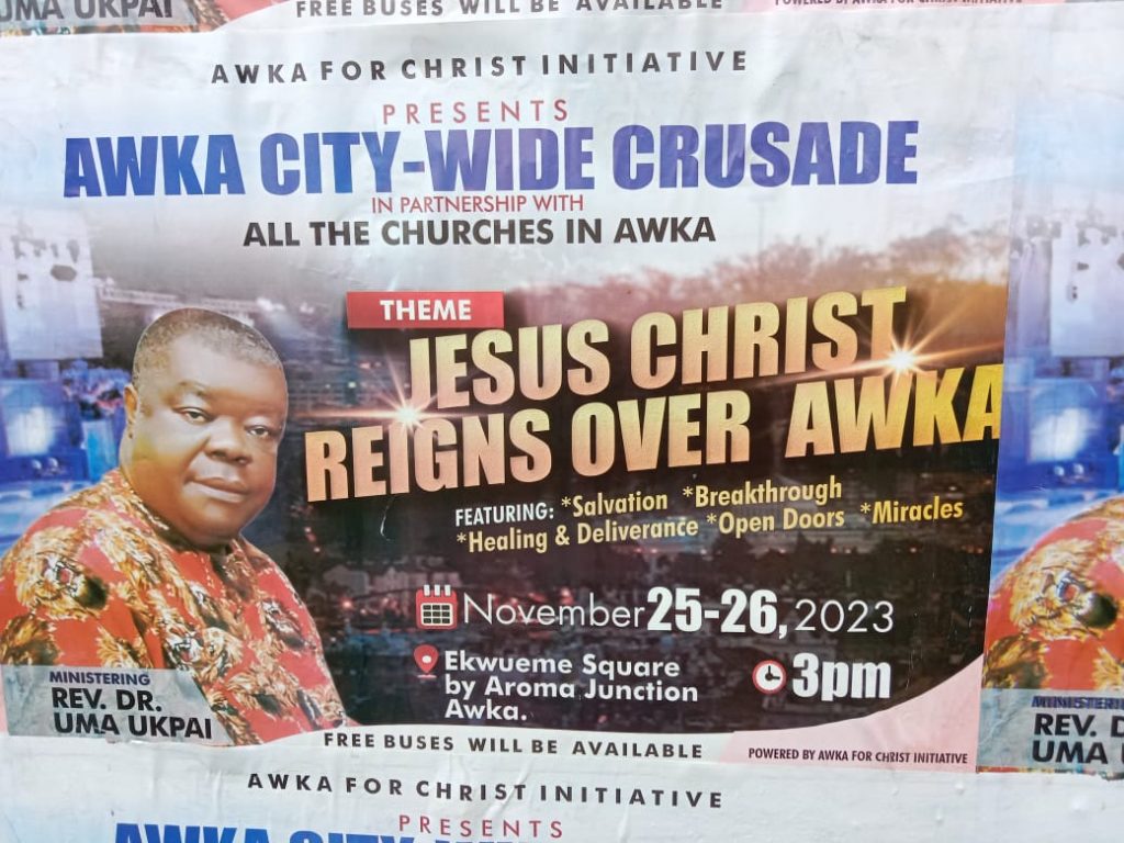 Awka City Wide Crusade Ends With Call On Ndigbo To Forge United Front