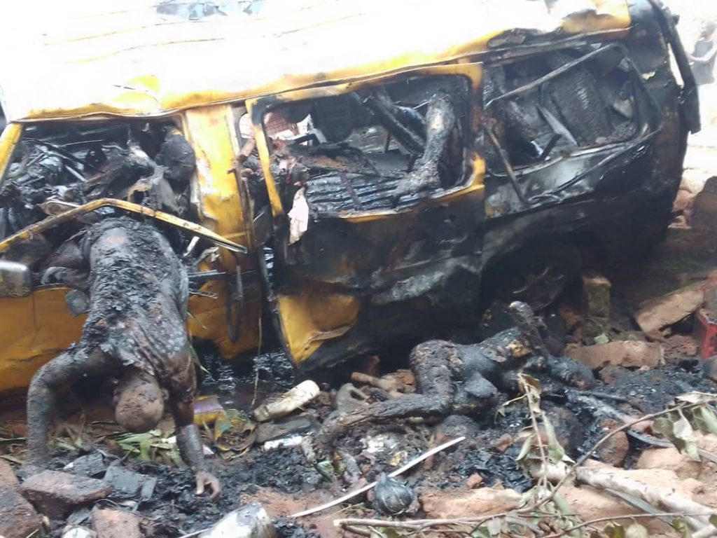 Three Persons Burnt To Death In Ghastly Motor Accident Along Agulu Road