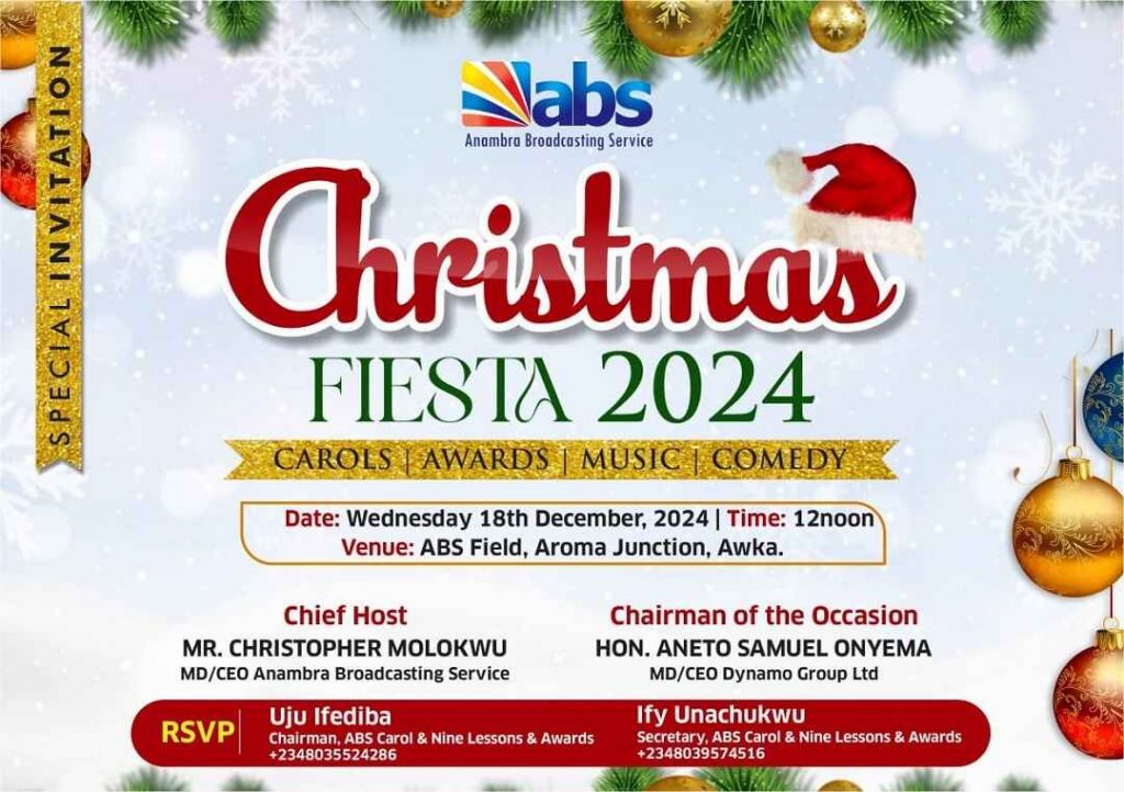 Yuletide: ABS Holds 2024 Festival Of Christmas Carols And Nine Lessons Wednesday Next Week In Awka