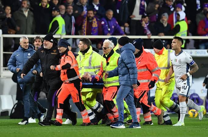 Fiorentina Vs. Inter Milan Match Halted As Midfielder Edoardo Bove Collapses