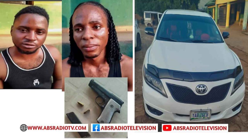 Another Police Operative Intercepts Two Suspects At A Check Point And Recovers One Barreta Pistol, Two Live Ammunition And A Toyota Corolla Car