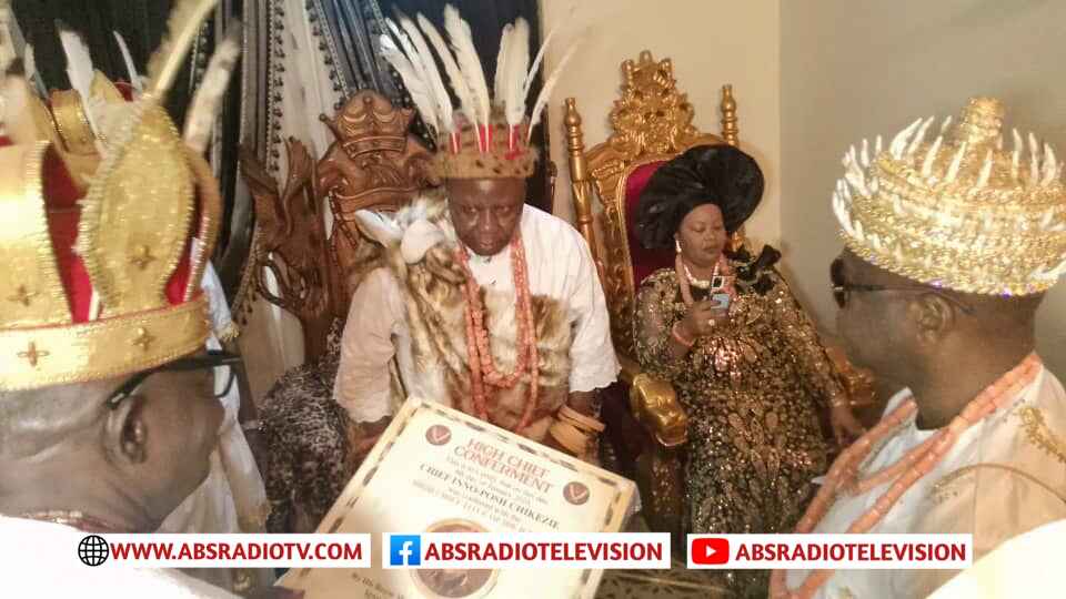 Philanthropist Innocent Chikezie Conferred High Chief Title By Ichida Community