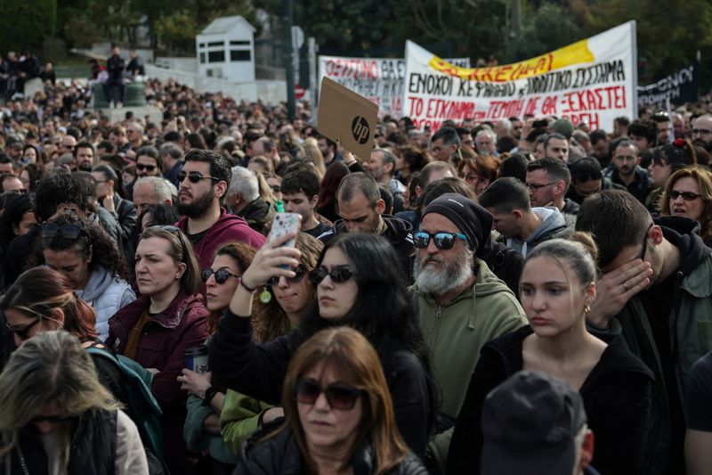 Protesters In Greece Demand Justice For Victims Of Railway Disaster