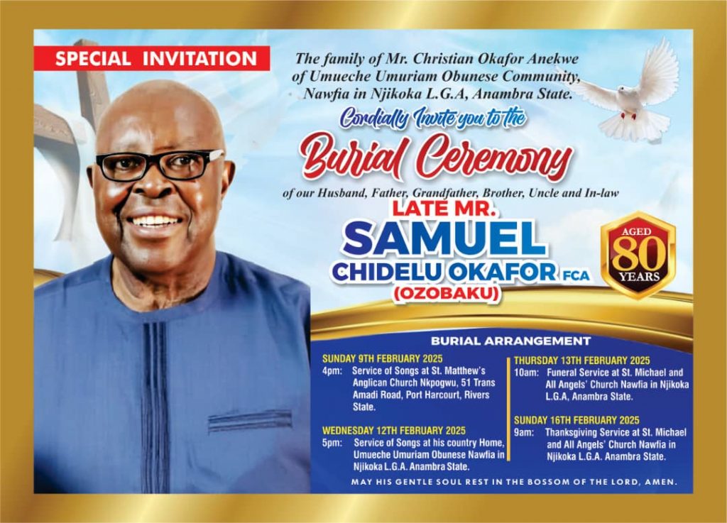 Commentary: Late Samuel Okafor Goes Home